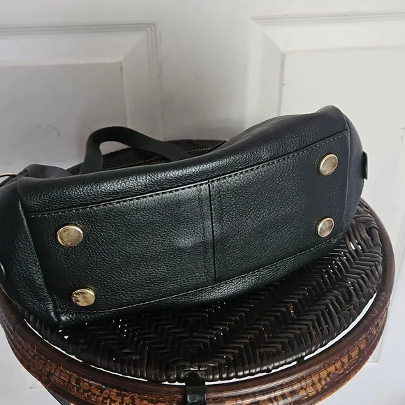 Fossil Black Crossbody Bag Satchel Pebbled Leather - Picture 14 of 16